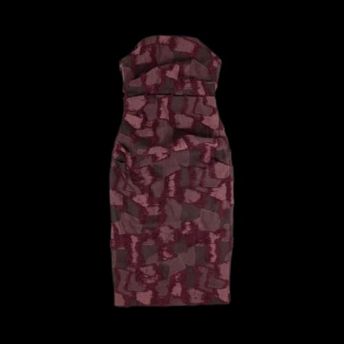 Palm Angels Patched Strapless Dress 'Maroon'