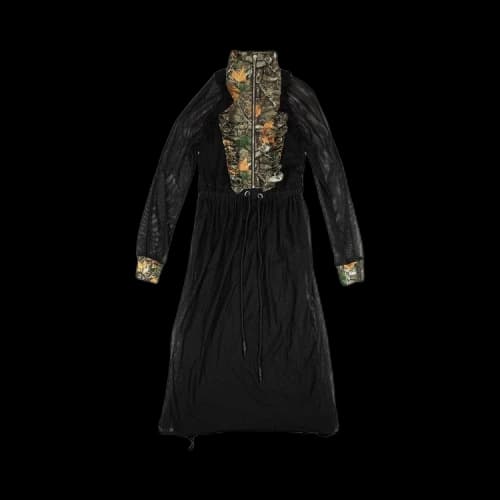 Palm Angels Mesh Leaves Dress 'Black Mesh'