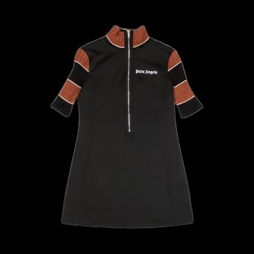 Palm Angels Zip Turtleneck Mini Dress 'Black'