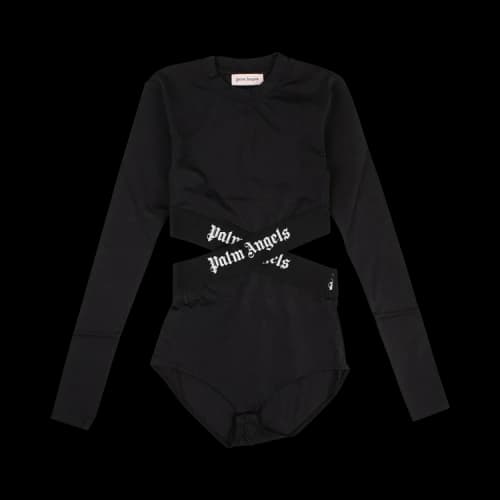 Palm Angels Logo Tape Cut-Out Detail Bodysuit 'Black'