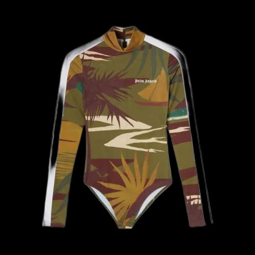 Palm Angels Womens Jungle Bodysuit Military Green