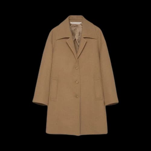 Palm Angels Round Logo Coat 'Beige/White'