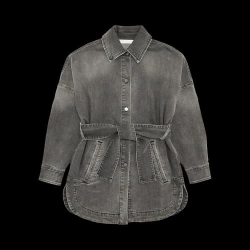 Palm Angels Denim Long Overshirt 'Black'