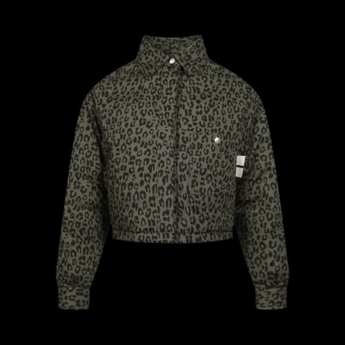 Palm Angels Leopard Camo Print Overshirt 'Black'