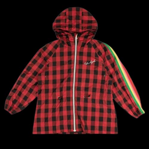 Palm Angels Buffalo Plaid Multicolor Stripe Windbreaker 'Red'