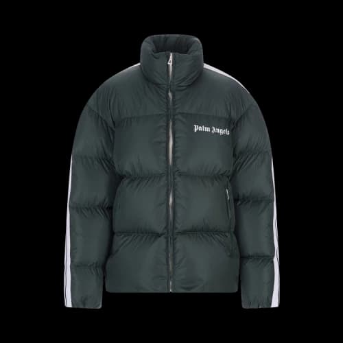 Palm Angels Logo Print Puffer Jacket 'Green/White'