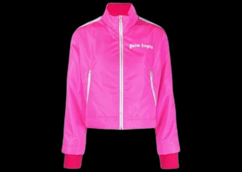 Palm Angels Logo Print Puffer Jacket Hot Pink