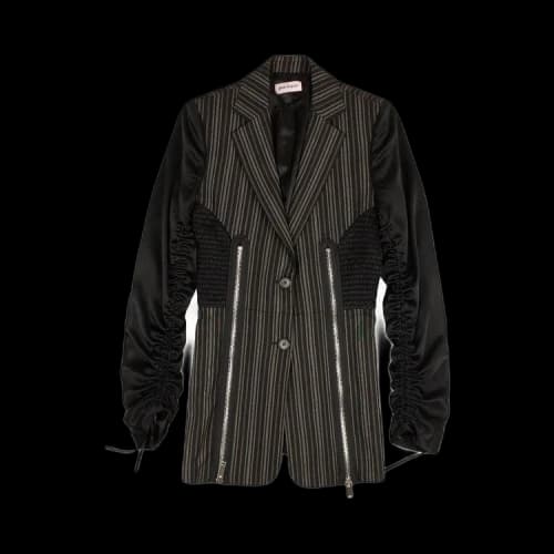 Palm Angels Stripe Cinched Blazer 'Black'