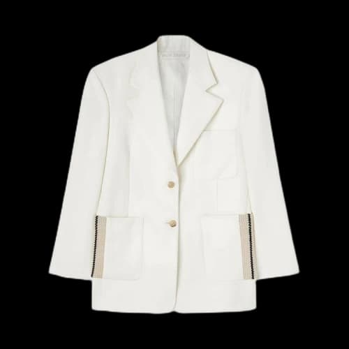Palm Angels Knit Tape Blazer White