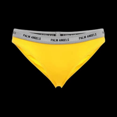 Palm Angels Logo Tape Bikini Brief 'Yellow/Black'