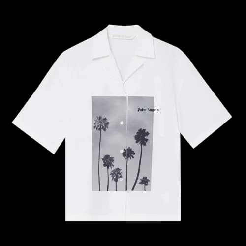 Palm Angels Boulevard Bowling Shirt 'White/Black'