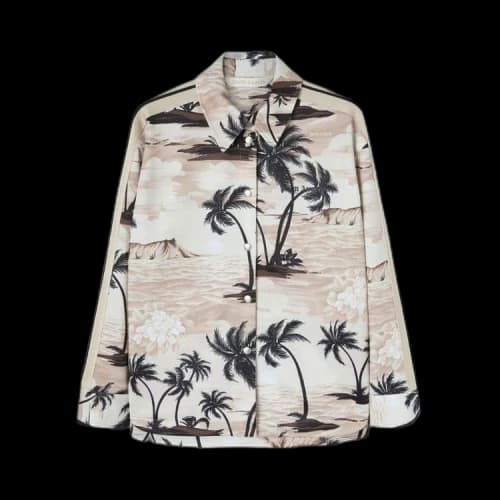 Palm Angels Hawaiian Track Shirt 'Beige/Black'