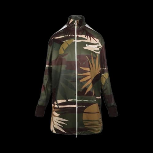 Palm Angels Hawaiian Camo Long Track Jacket 'Military Green'