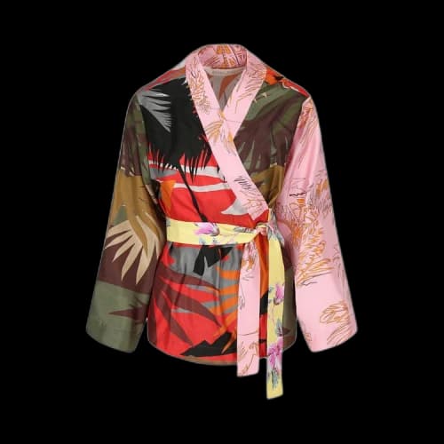 Palm Angels Mix Print Kimono Shirt 'Military/Pink'