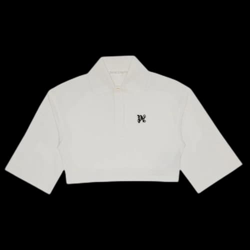 Palm Angels Monogram Cropped Polo 'Off White'