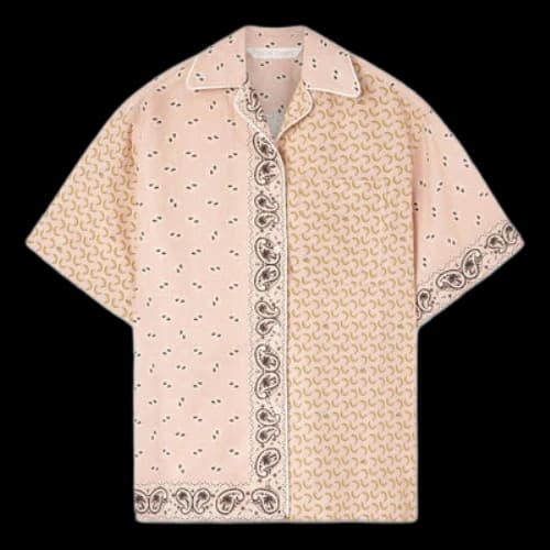 Palm Angels SS24 Paisley Mix Bowling Shirt 'Beige' (Women's)