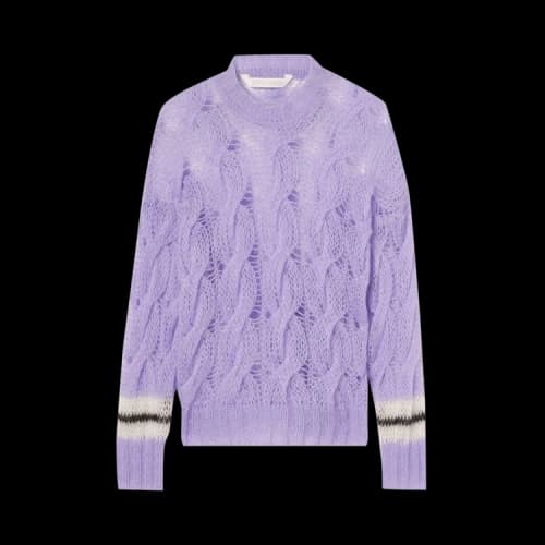 Palm Angels Track Mohair Sweater 'Lilac/White'