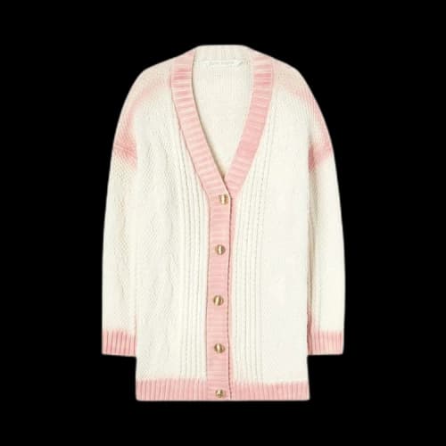 Palm Angels Sprayed Palm Fisherman Long Cardigan 'Off White'