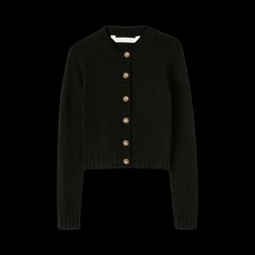 Palm Angels Curved Logo Cardigan 'Black/White'