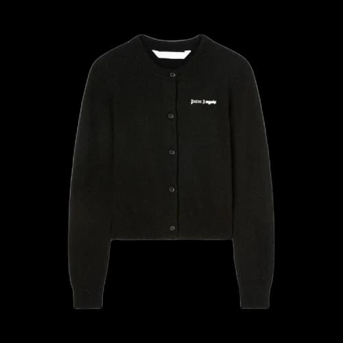 Palm Angels Classic Logo Fitted Cardigan Black/White