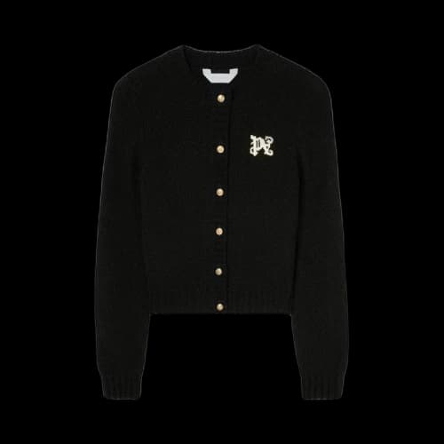 Palm Angels Monogram Cardigan 'Black/White'