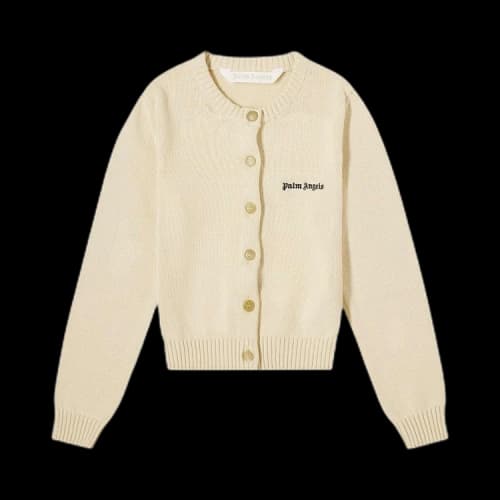 Palm Angels Classic Logo Fitted Cardigan 'Off White'