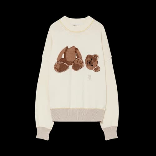 Palm Angels Bear Motif Jumper 'White/Brown'