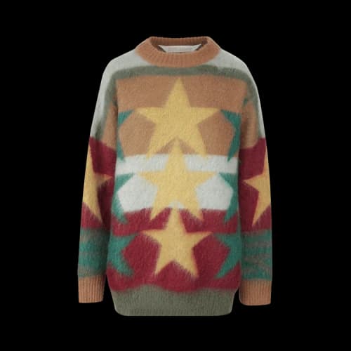 Palm Angels Stars Sweater 'Beige/Yellow'