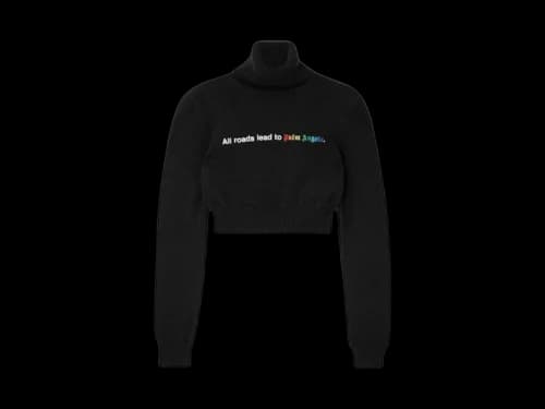 Palm Angels All Roads Cropped Turtleneck Black