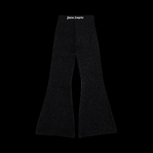 Palm Angels Logo Tape Lurex Pants 'Black/Black'