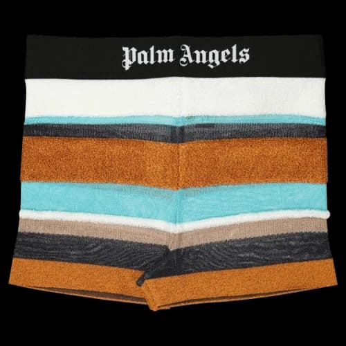 Palm Angels Logo Waistband Striped Knitted Shorts 'Multicolor'