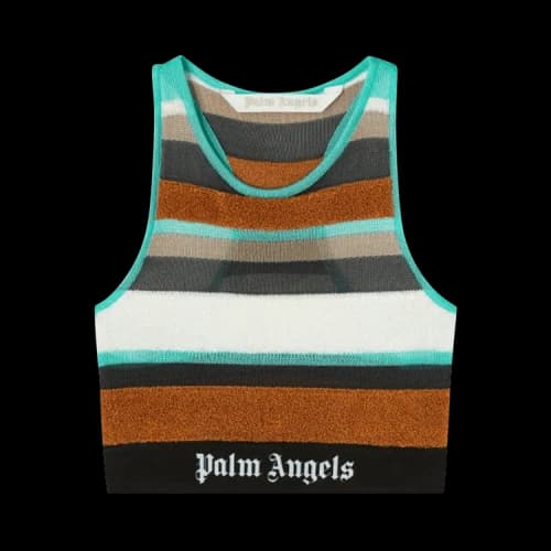 Palm Angels Logo Waistband Striped Turtleneck Top 'Multicolor'