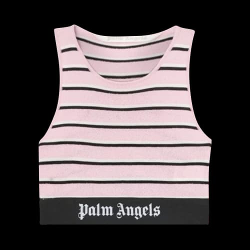 Palm Angels Stripes Knit Logo Top 'Pink/Black'