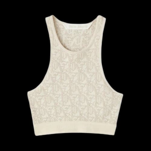 Palm Angels Monogram Jacquard Knit Bra Beige