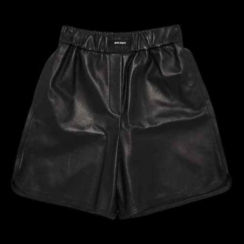 Palm Angels Monogram Leather Shorts 'Black'