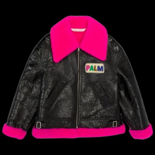 Palm Angels Palm Shearling Aviator 'Black/Fuchsia'