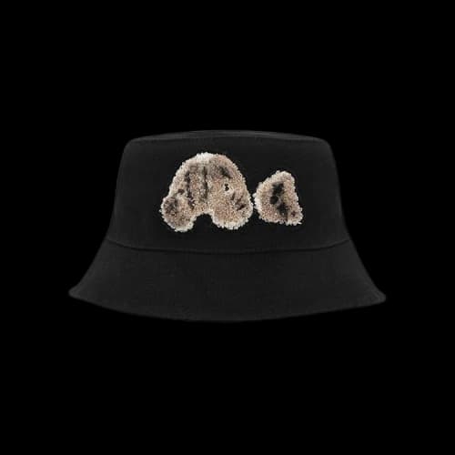 Palm Angels Bear Sprayed Bucket Hat Black