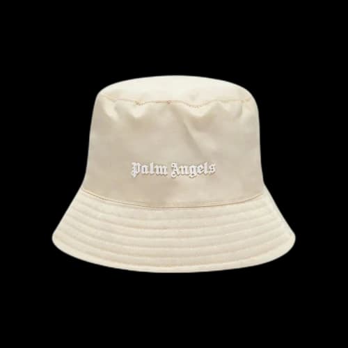 Palm Angels Classic Logo Bucket Hat Beige/White
