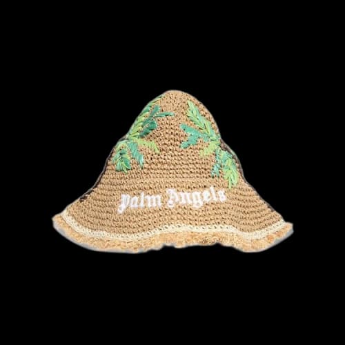Palm Angels Palms Rafia Hat 'Beige/White'