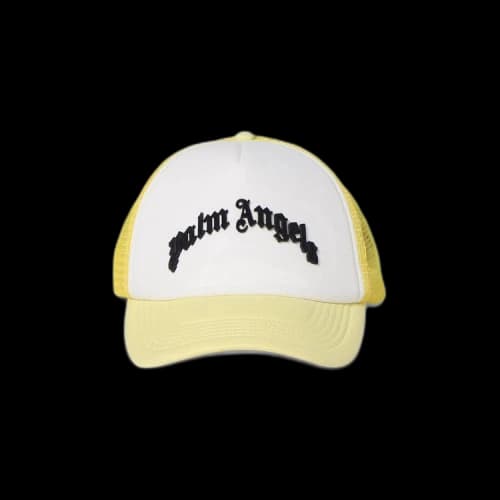 Palm Angels Curved Logo Mesh Cap Yellow/Black