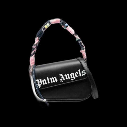 Palm Angels Plaited Bandana Crash Bag 'Black/White'