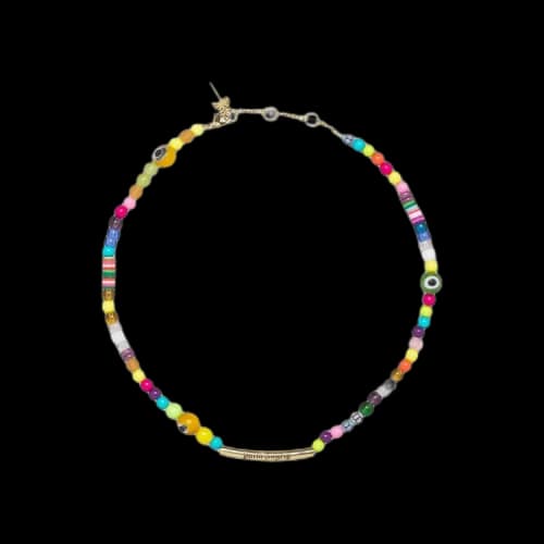 Palm Angels Logo Rainbow Necklace 'Multicolor/Gold'
