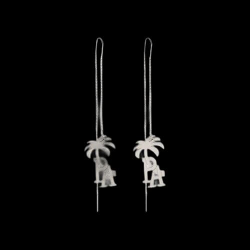 Palm Angels Palm Pendant Earrings 'Silver'