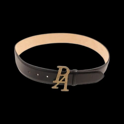 Palm Angels Leather Logo Plate Belt 'Black'