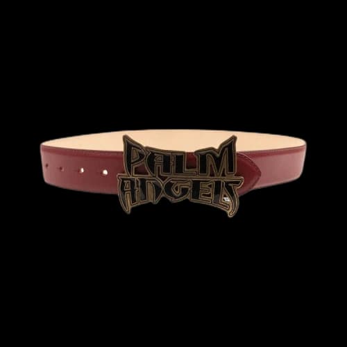 Palm Angels Leather Logo Plate Belt 'Red'