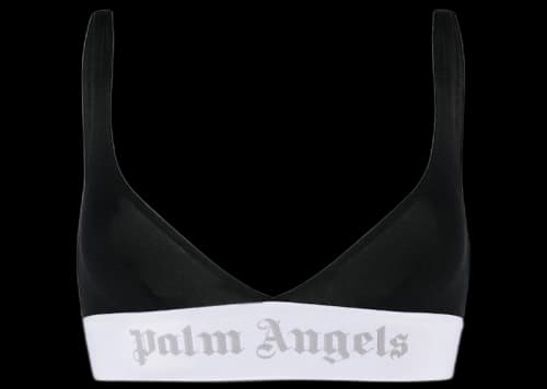 Palm Angels Logo Print Triangle Cup Bra Black