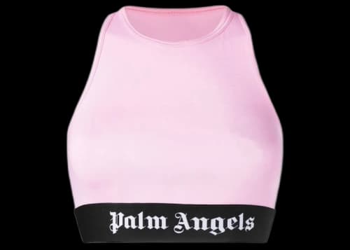 Palm Angels Logo Print Sports Bra Pink