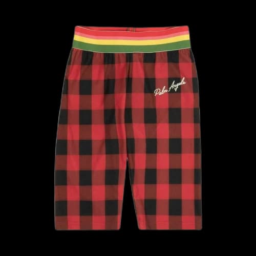 Palm Angels Plaid Buffalo Cyclist Stripe Track Shorts 'Red'