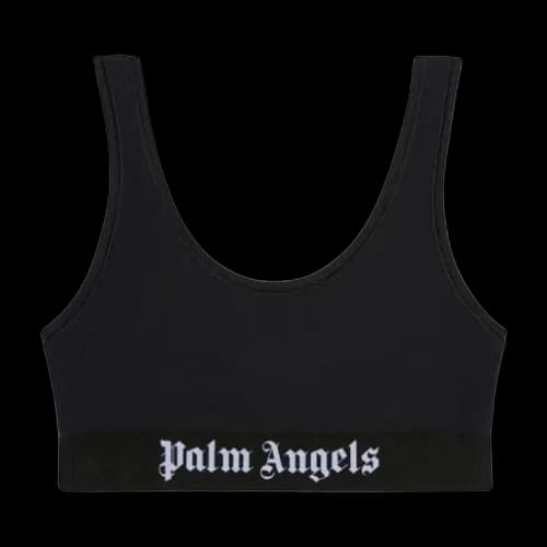 Palm Angels Womens Logo Bra Black/White