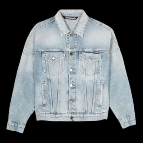 PALM ANGELS Logo Denim Jacket Back logo Washed Blue